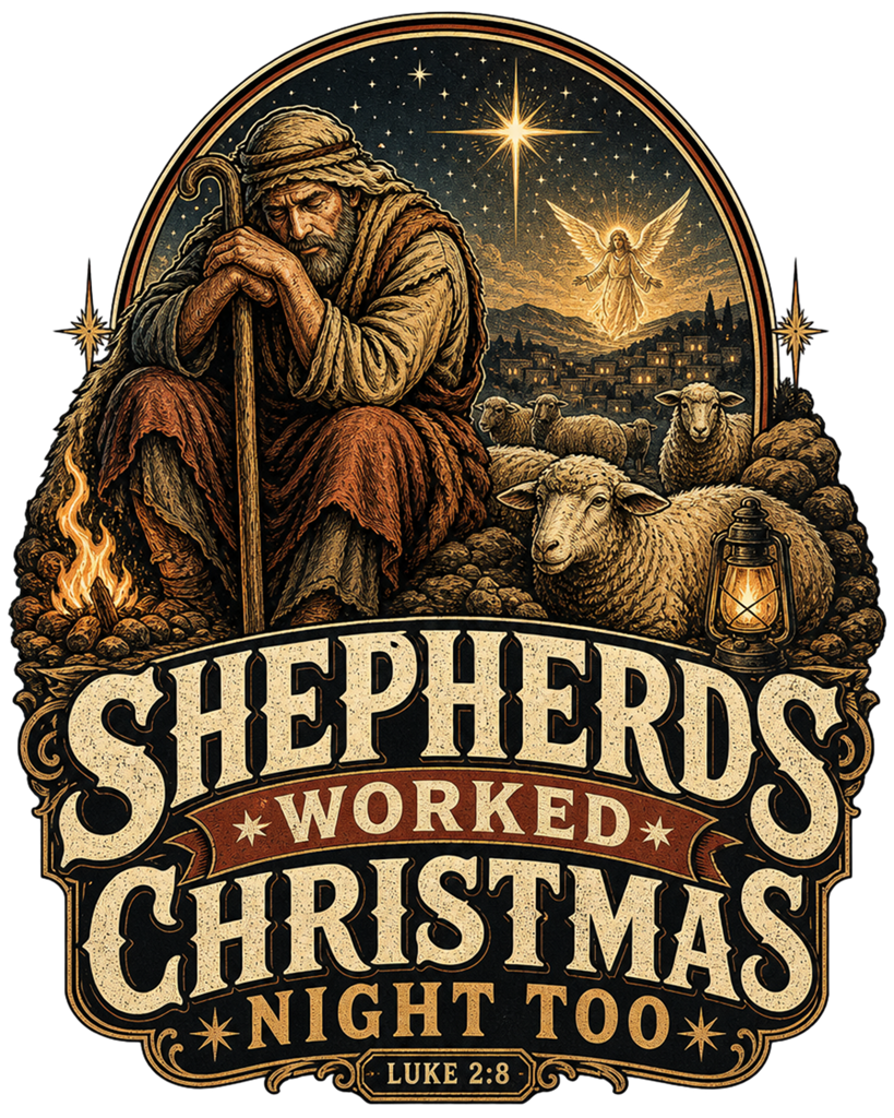 Shepherds Worked Christmas Night Too Tee | Funny Christmas Shirt