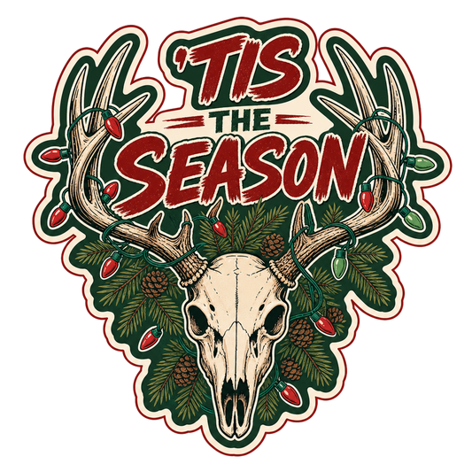 'Tis the Season Whitetail Sticker | Christmas Hunt Kiss-Cut