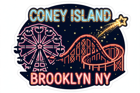 Coney Island Neon Sticker | Brooklyn Kiss-Cut Vinyl