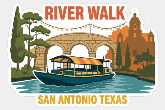 San Antonio River Walk Sticker | Texas Kiss-Cut Vinyl