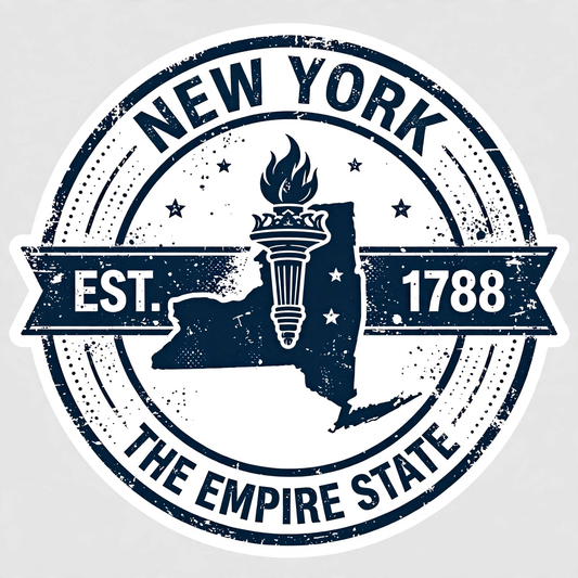 New York Travel Stamp Sticker | Empire State Kiss-Cut Vinyl