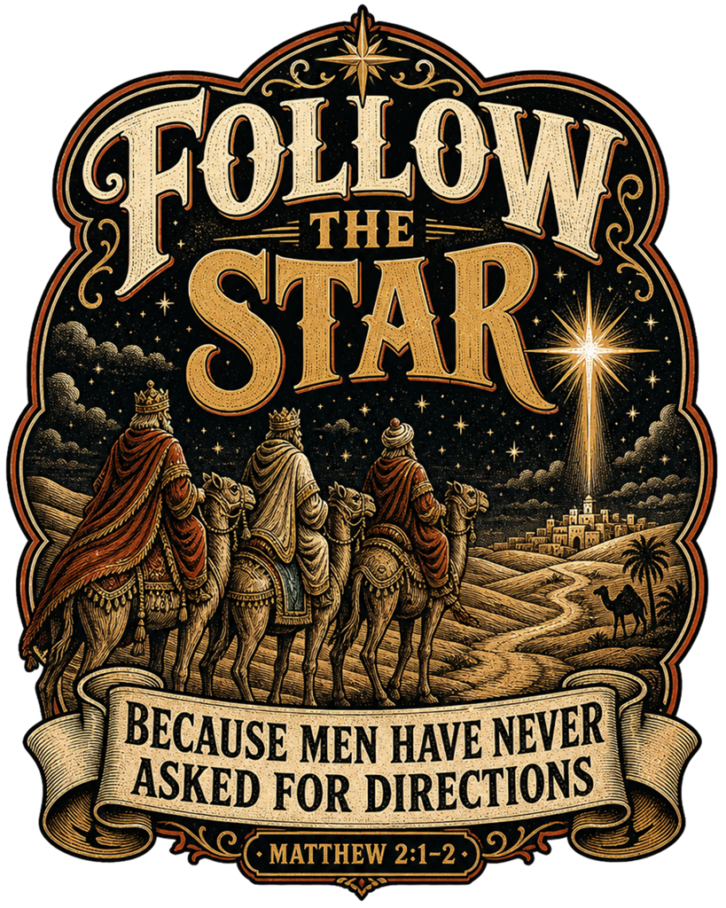 Follow The Star Tee | Funny Christmas Shirt for Men