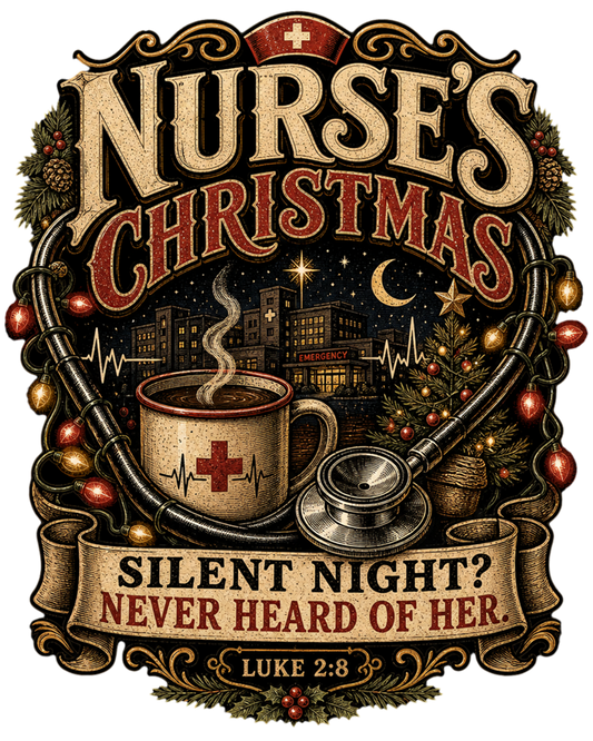 Nurse's Christmas, Silent Night Sticker | Christmas Kiss-Cut Vinyl
