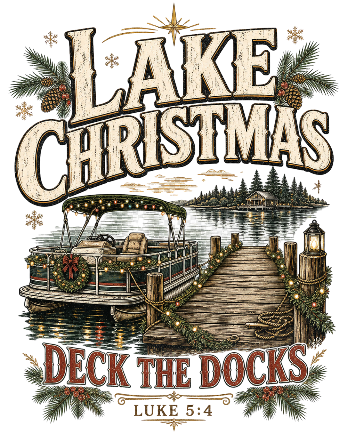 Lake Christmas Tee | Deck The Docks Shirt | Funny Pontoon Boat Christmas Gift
