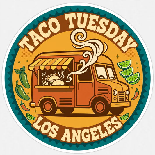 Taco Tuesday Sticker | Los Angeles Kiss-Cut Vinyl