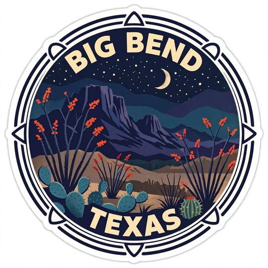 Big Bend Desert Night Sticker | Texas Kiss-Cut Vinyl