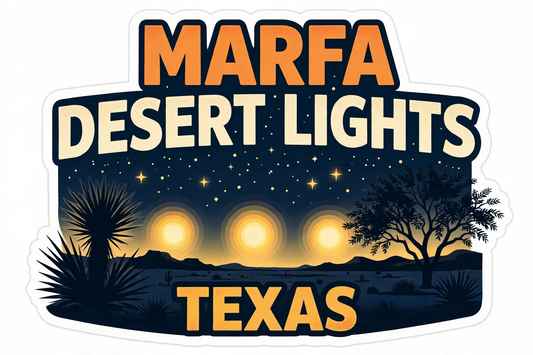 Marfa Desert Lights Sticker | West Texas Kiss-Cut Vinyl