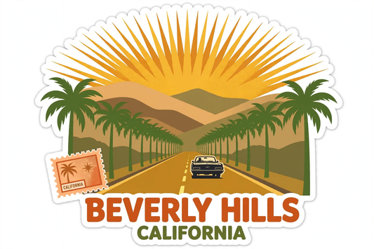 Beverly Hills Palm Drive Sticker | California Kiss-Cut Vinyl