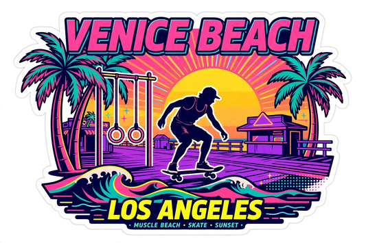 Venice Beach Boardwalk Sticker | Los Angeles Kiss-Cut Vinyl