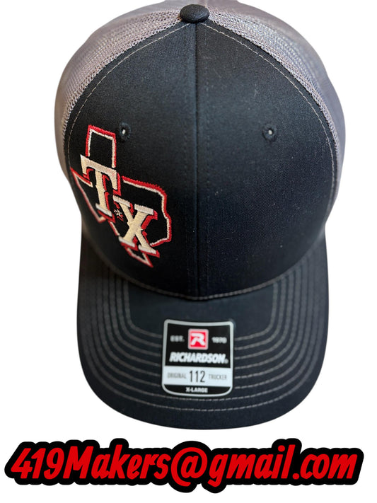 Texas Outline TX Hat | Richardson 112 Embroidered Trucker Cap | Lone Star Snapback Hat | Texas Pride Gift