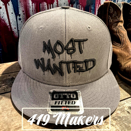 Most Wanted Embroidered Fitted Cap | Western Humor Gift for Him (Otto Fitted)