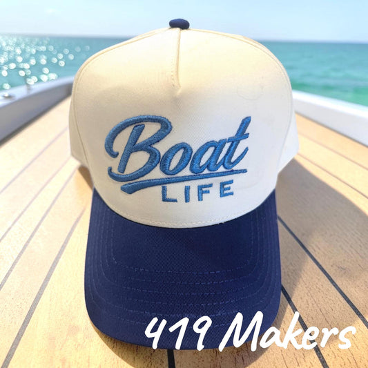 Embroidered Boat Life Two-Tone Snapback | AS Colour Boating Cap (Adjustable)