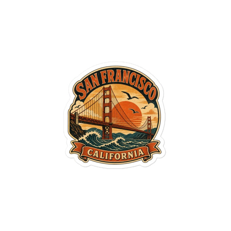 Golden Gate Bridge Sticker | California Kiss-Cut Vinyl