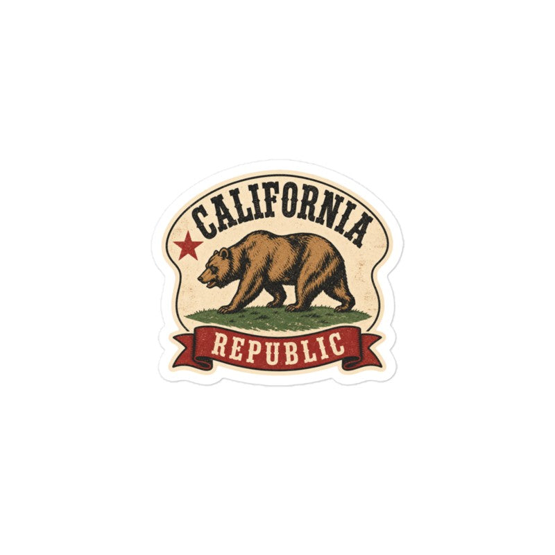 California Bear Flag Sticker | California Kiss-Cut Vinyl