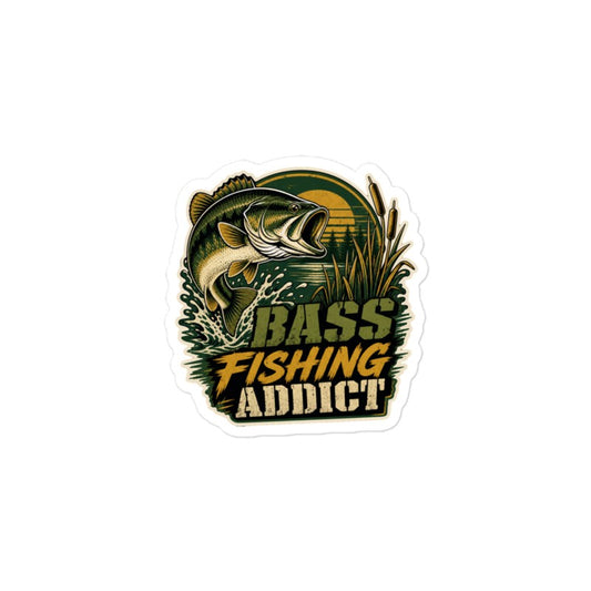 Bass Fishing Addict Sticker | Fishing Kiss-Cut Vinyl