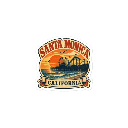 Santa Monica Pier Sticker | California Kiss-Cut Vinyl
