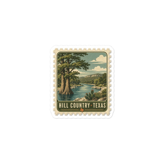 Hill Country Travel Stamp Sticker | Texas Travel Kiss-Cut