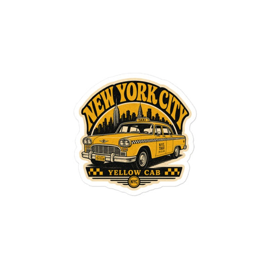Yellow Cab Taxi Sticker | New York City Kiss-Cut Vinyl